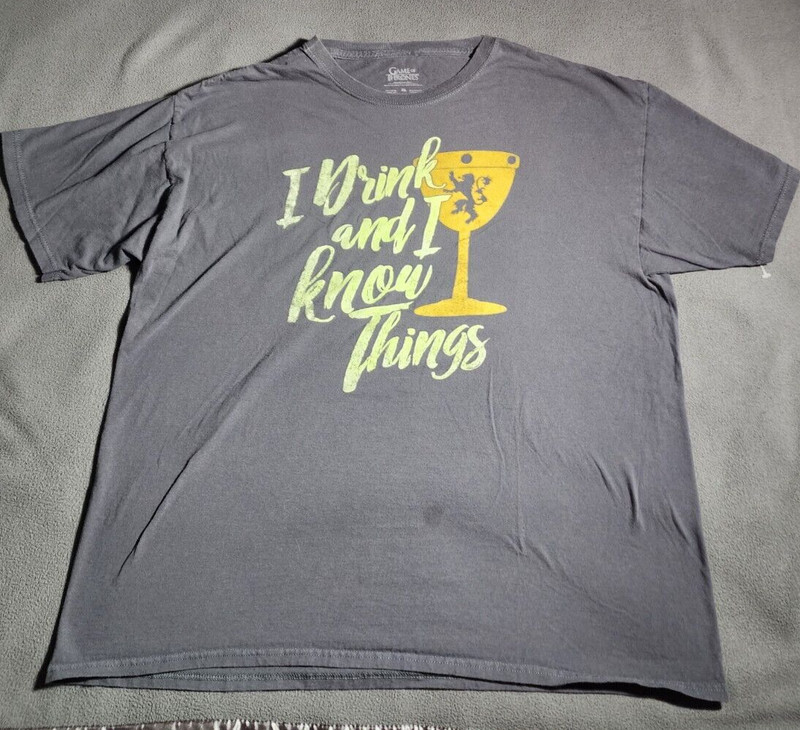Game Of Thrones T-Shirt Mens XL Gray Printed Short Sleeve Round Neck 100% Cotton