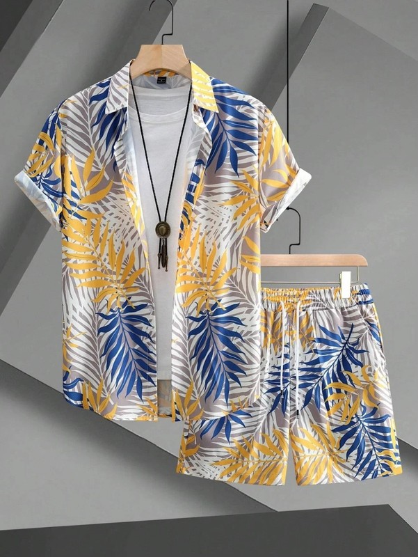 Men Summer Outfit 2-Piece Set Short Sleeve T-Shirt and Shorts Sweatsuit Set gallery