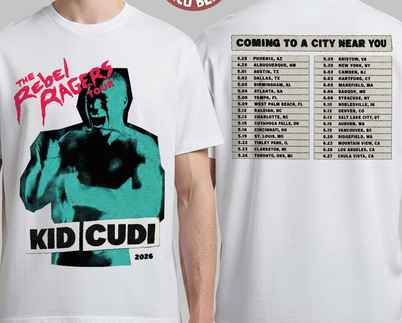 NEW! Kid C_di The Rebel Ragers T0ur 2026 North America T-Shirt Size S-5XL gallery