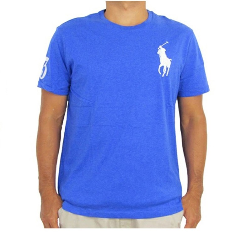 Polo Ralph Lauren Short Sleeve Big Pony Solid Crewneck Solid T-Shirt – Blue –