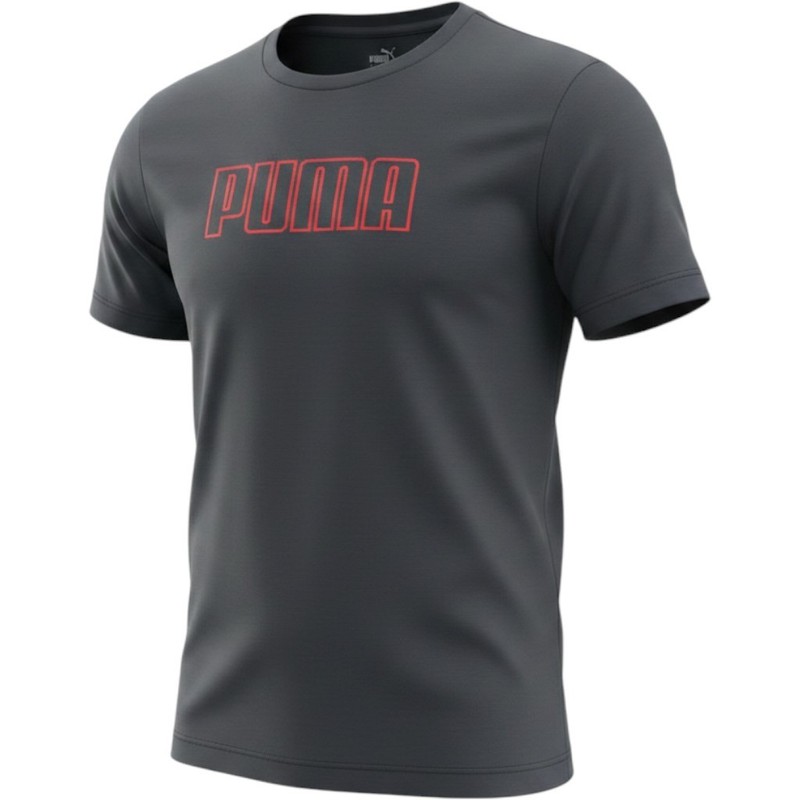 Puma Mens Clothing Short Sleeves Size XL Dark Navy Blue With Red Logo