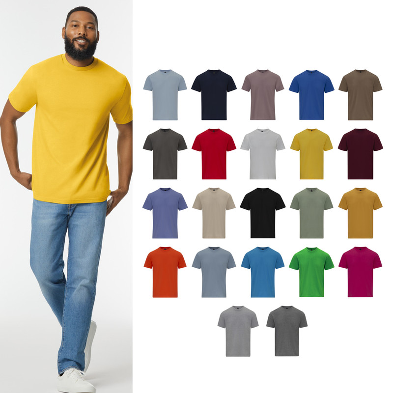 Men’s Plain T-shirt 65000 – Gildan Softstyle Midweight Adult Cotton Tee