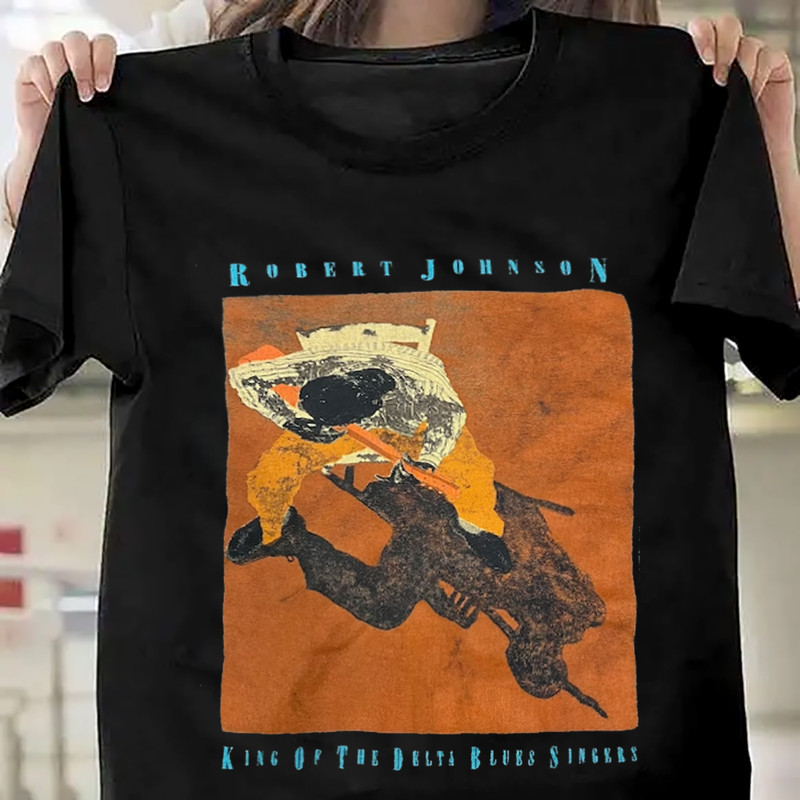 90s Single Stitch Robert Johnson Delta Blues Black Size S-5XL T-Shirt