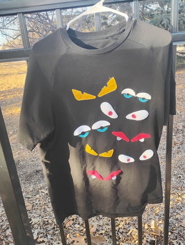 HUDSON Outerwear Monster Eyes T-Shirt Comic Patches USA black XL