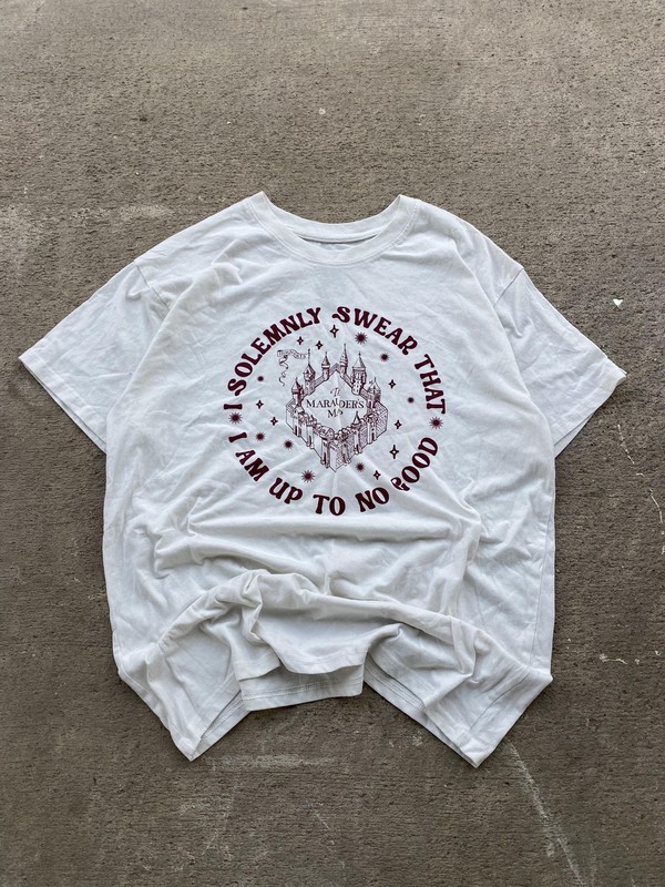 Wizarding World Harry Potter Shirt Mens Medium White Marauders Map Graphic Tee