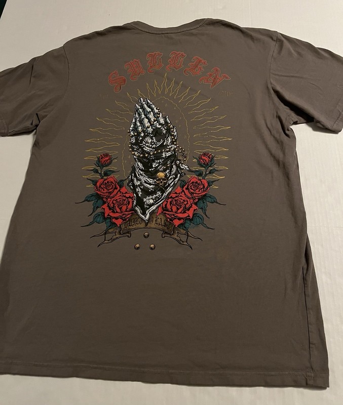 Sullen Art Collective Premium Rose Skull T-Shirt LARGE Tattoo Streetwear Beach gallery