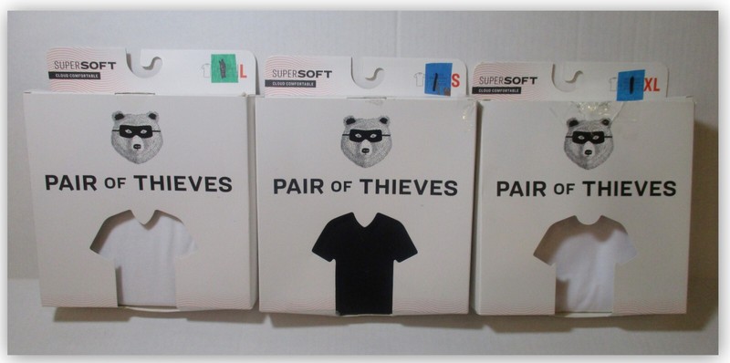 Pair of Thieves Men’s Undershirt Black Gray White T-Shirt SINGLES Choice