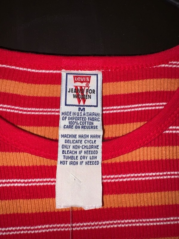 Vintage 90s Levi's Slim Ribs Striped Deadstock T-Shirt gallery