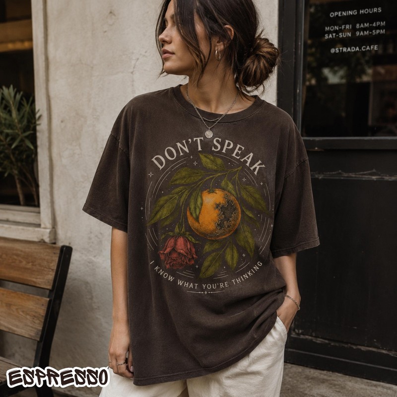 Dont Speak Orange Graphic Shirt Vintage 90s Rock Aesthetic Tee