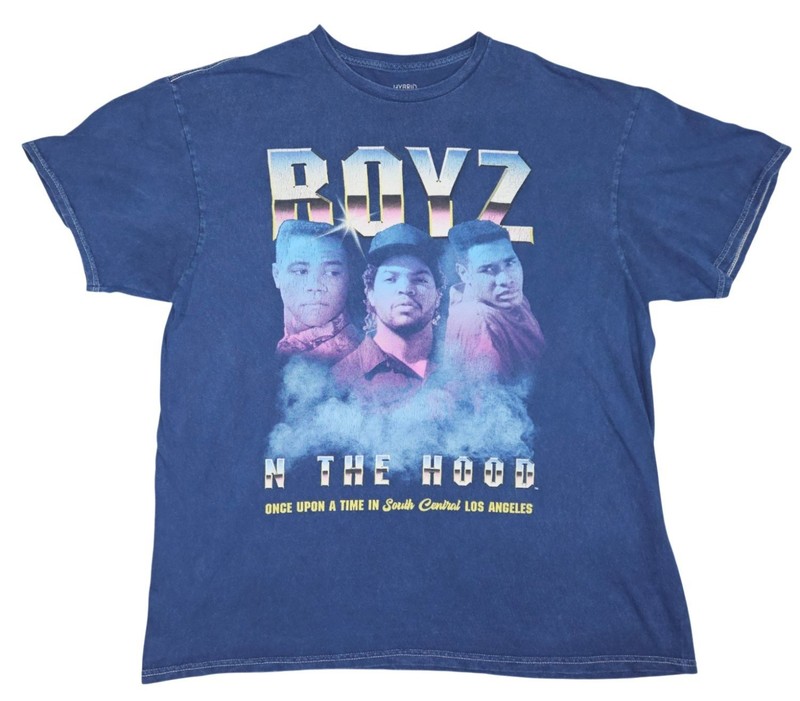 Boyz N The Hood Graphic Tee Shirt Medium M Blue Hybrid Columbia Pictures 1991