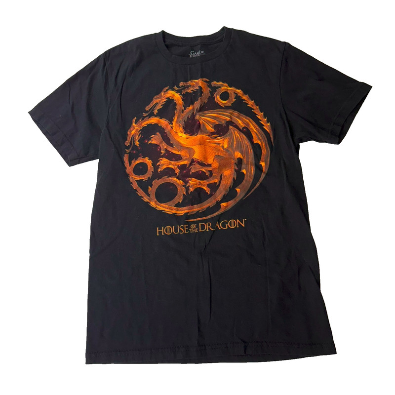 Game of Thrones Men’s Small T Shirt Black S House of the Dragon Logo Graphic EUC