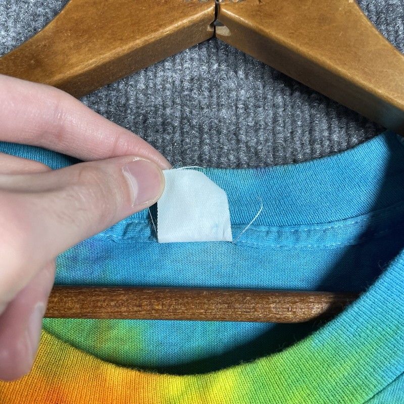 VINTAGE 70s Fruit of the Loom Tie Dye T Shirt Size XL Cotton Hippie Rainbow gallery