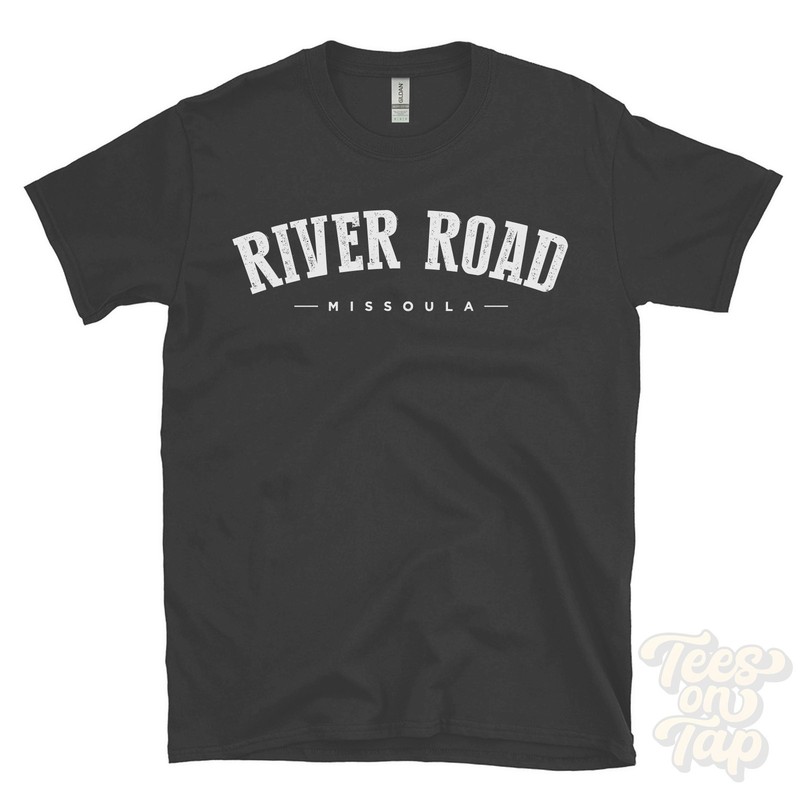 RIVER ROAD MISSOULA T-SHIRT USA retro varsity style gift