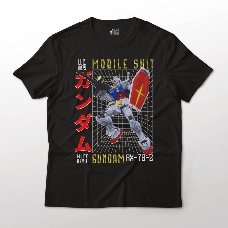 Mobile Suit Gundam RX-78-2 ‘White Devil’ Anime Mecha Graphic Cotton T-Shirt