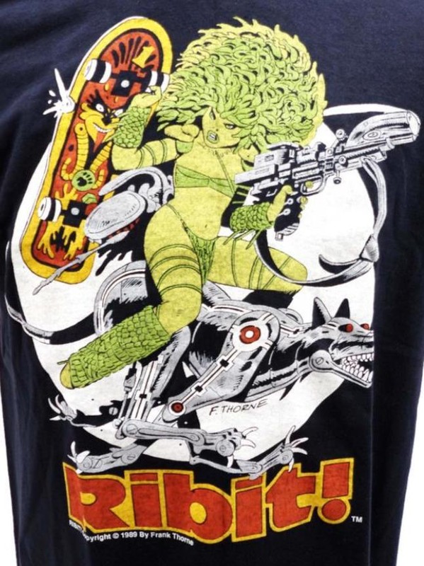 Vintage 1989 Ribit! Frank Thorne T-Shirt Graphitti Designs Comic Large L ⭐NEW⭐