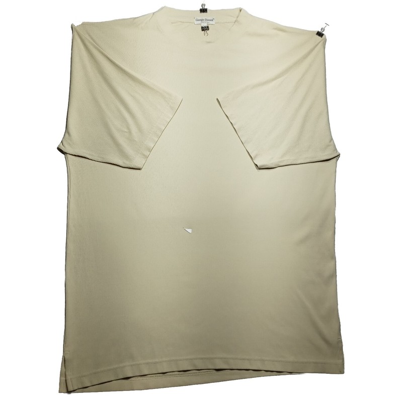 Giorgio Danieli T Shirt 3XT XXXL 3XL Tall Tan Sand Ecru Made In Italy Top FLAWS