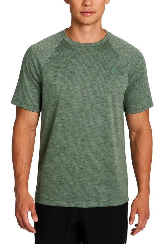 Champion Men's Active Raglan T-Shirt Moisture-Wicking- Crew Black /Navy/ Green gallery