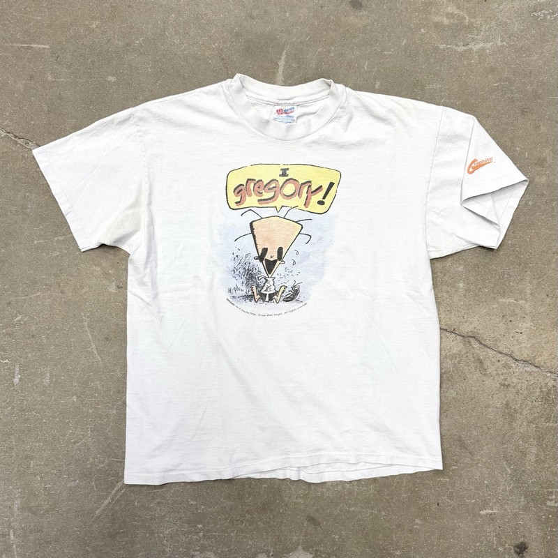 VTG 90s Gregory Comic T Shirt XL Marc Hempel Graphitti Piranha Press Single USA