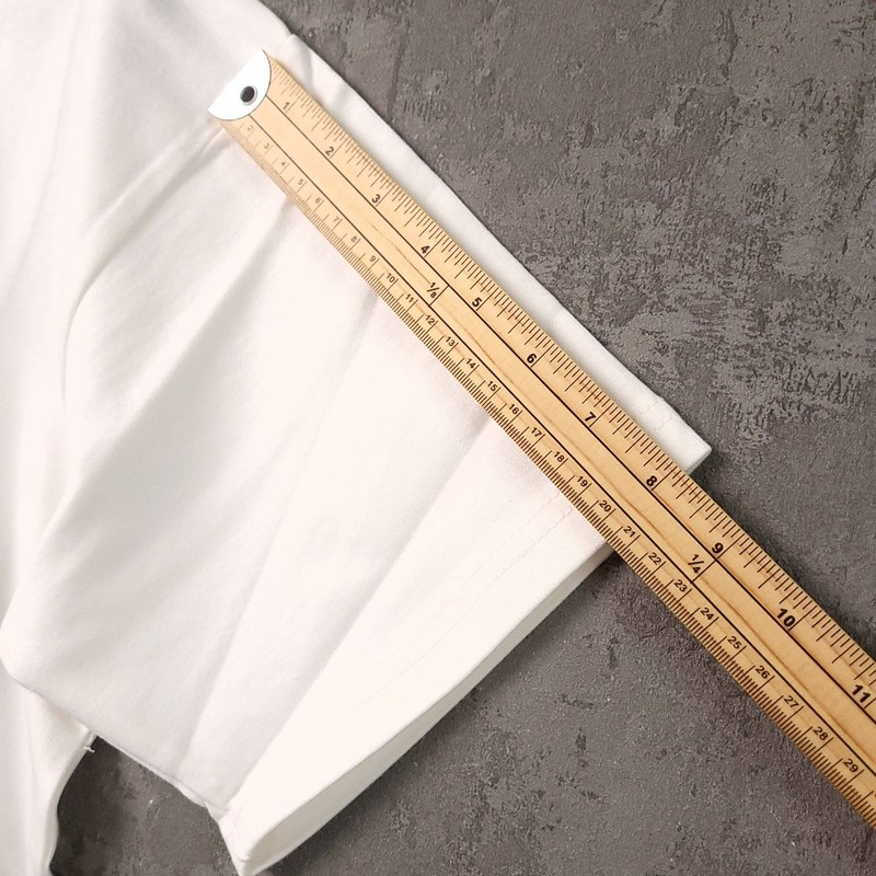 Annie Hood Cotton T-Shirt Mens Small Regular White Plain Short Sleeve Crew Neck gallery