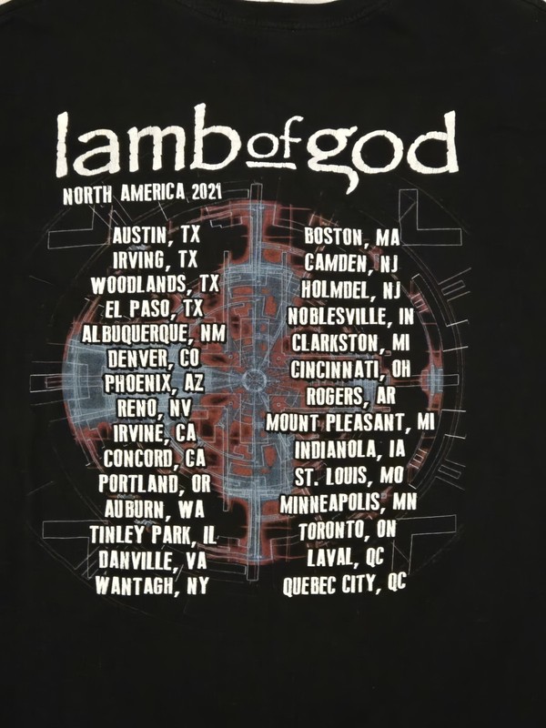 Lamb of God Heavy Metal Tour T-Shirt Size XL Pet And Smoke Free Home gallery