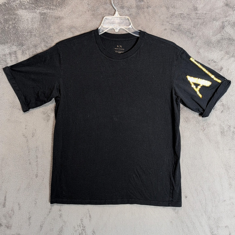 Armani Exchange Shirt Adult Large Graphic Gold Logo Classic Designer Casual SS