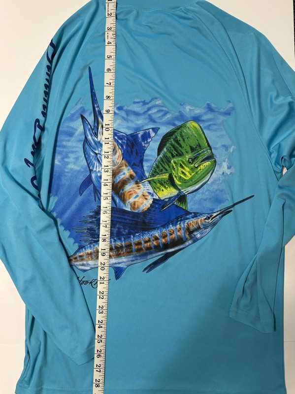 Bimini Bay Outfitters Men S Fishing Shirt Turq Long Sleeve Performance UPF Solar gallery