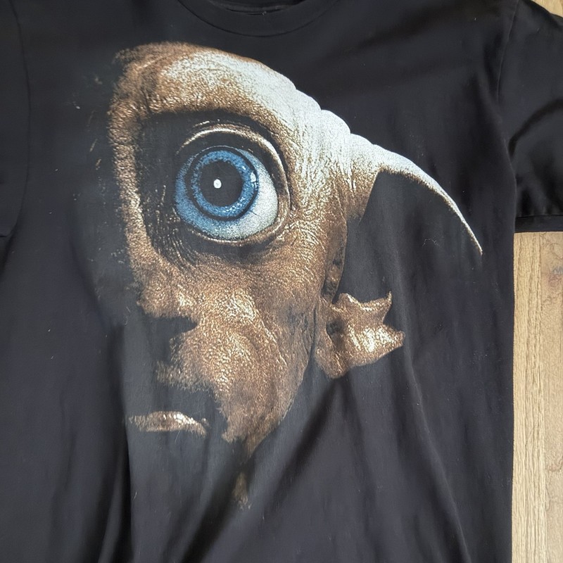 Harry Potter Rare Promo The Making Of Dobby Big Face Black T-Shirt Size MD gallery