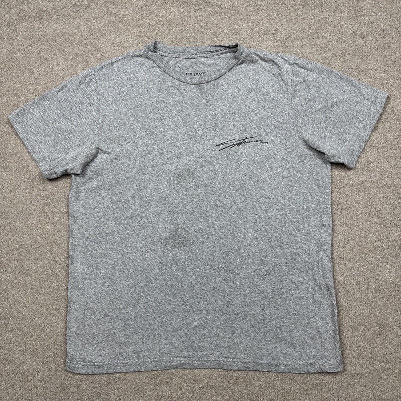 Saturday NYC Men’s Shirt Size S Gray Short Sleeve Crew Neck Surfing Graphic Tee