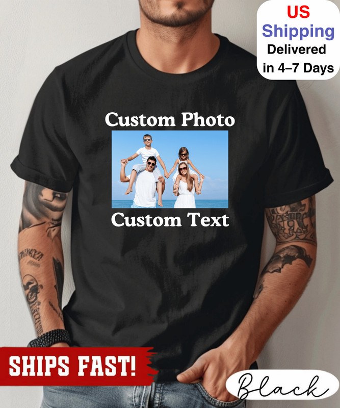 Custom Photo Shirt, Personalized Picture Tee, Family Gifts, Custom Photo & Text