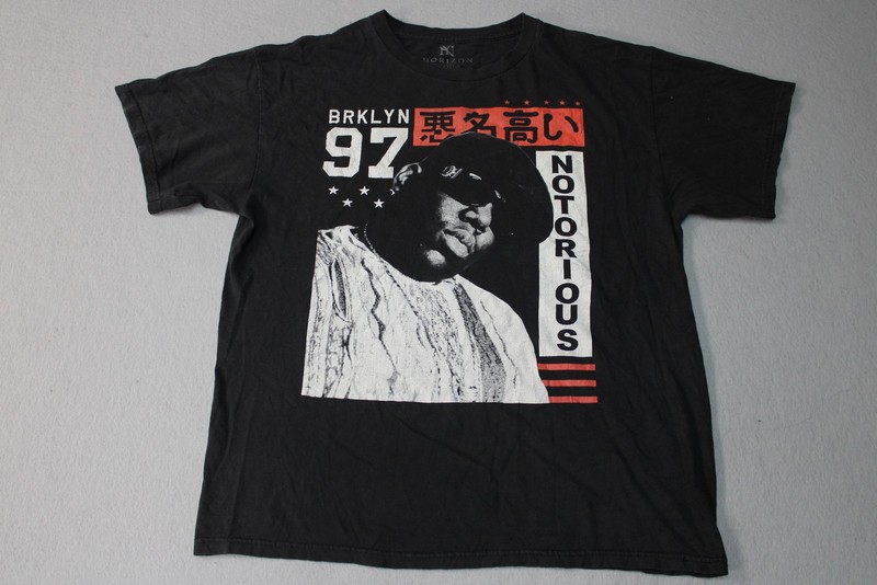 Notorious Shirt Mens Large Black BRKLYN 97 Graphic Rap Hip Hop Horizon Tee Music