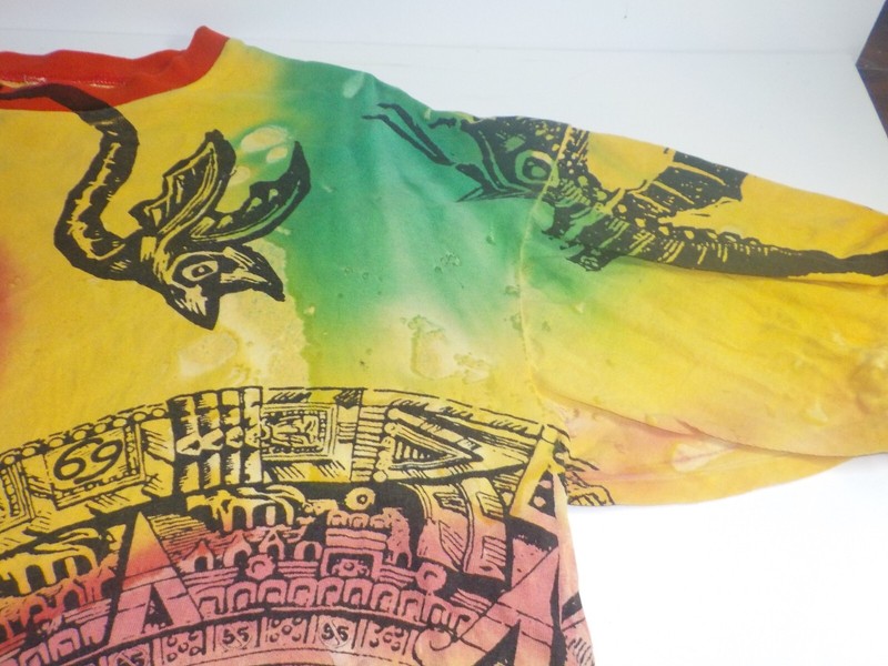 Vintage Cabo Wabo Shirt XL Acton Tag All Over Print Skeleton Tie Dye Made In USA gallery