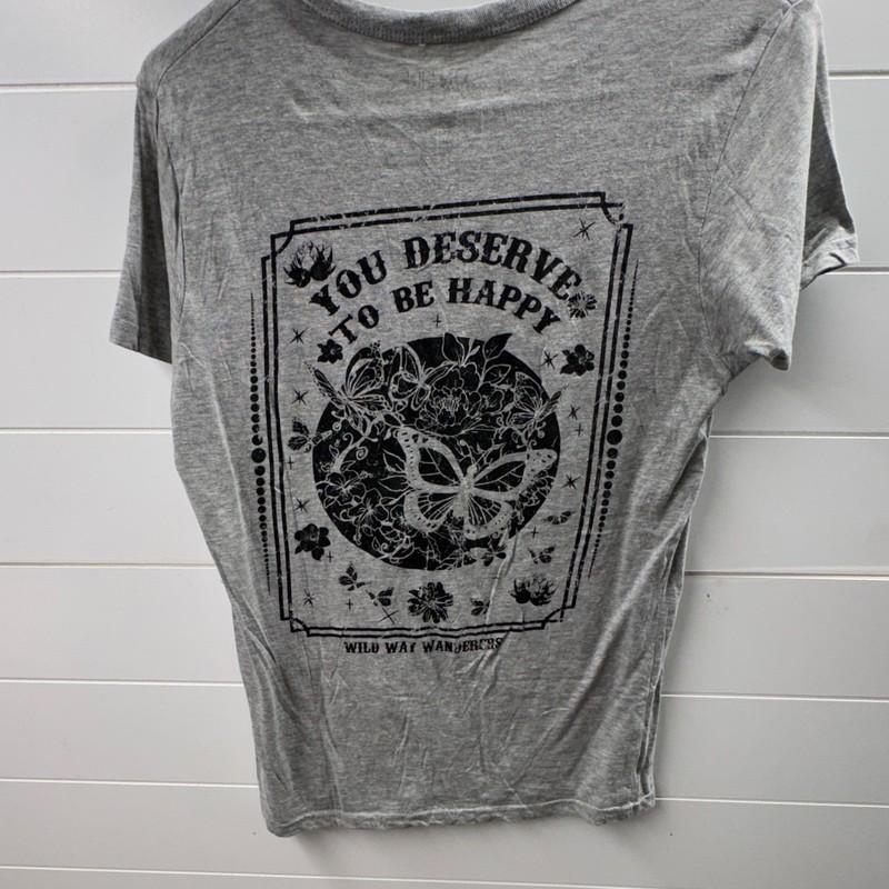 On Fire Men's Graphic Print Gray Distressed Crew Neck T-Shirt M Regular gallery