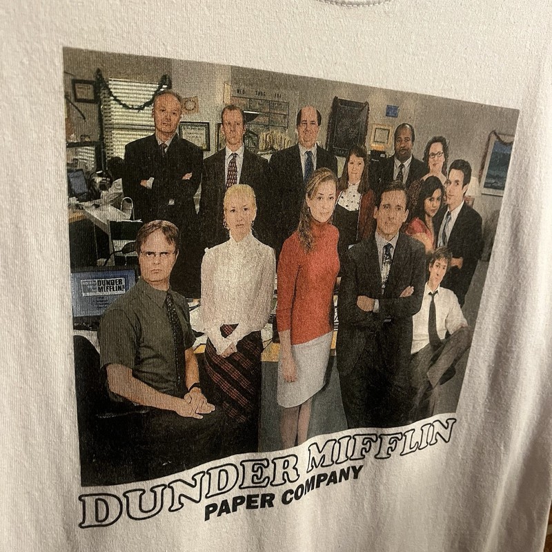 The Office Men M Cast Photo Graphic T Shirt White Medium Unisex Short Sleeve EUC gallery