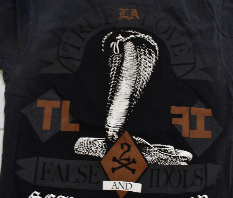 True Love False Idols Mens TLFI Charmer Snake Cobra Black Wash Shirt NWT Small gallery