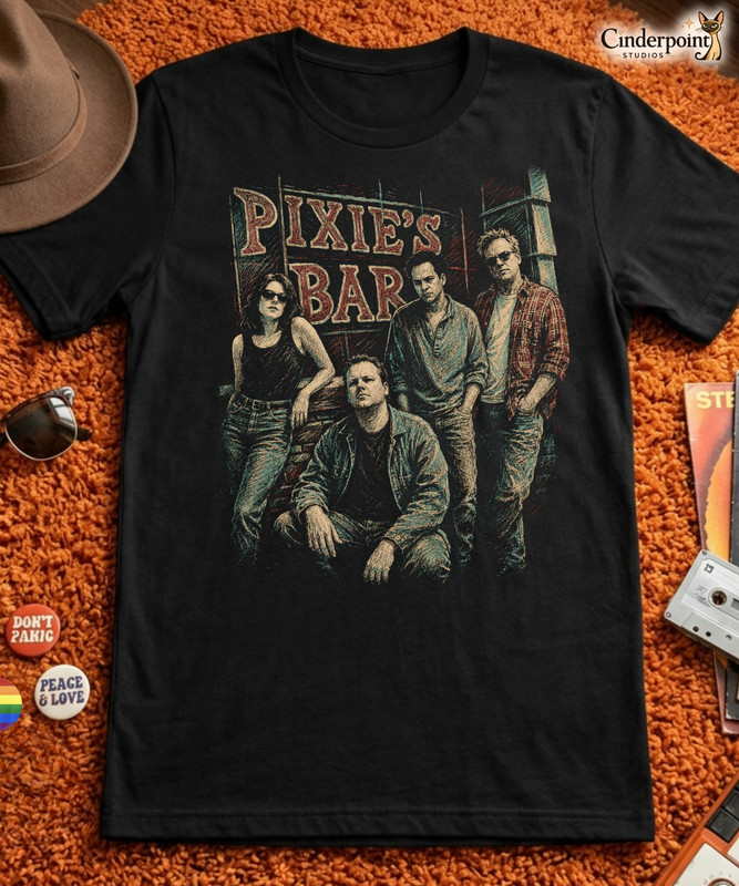 The Pixies Tribute T-Shirt Indie Rock Grunge Black Francis Kim Deal Tee XS-5XL
