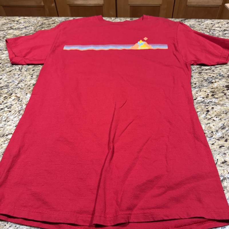 Columbia Sportswear Mens Size Medium Striped Graphic T-Shirt Heather Red Cpix
