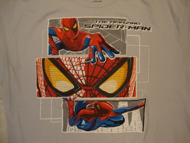 The Amazing Spider-Man Spiderman Comic Book Movie Hero Artwork Gray T Shirt XL