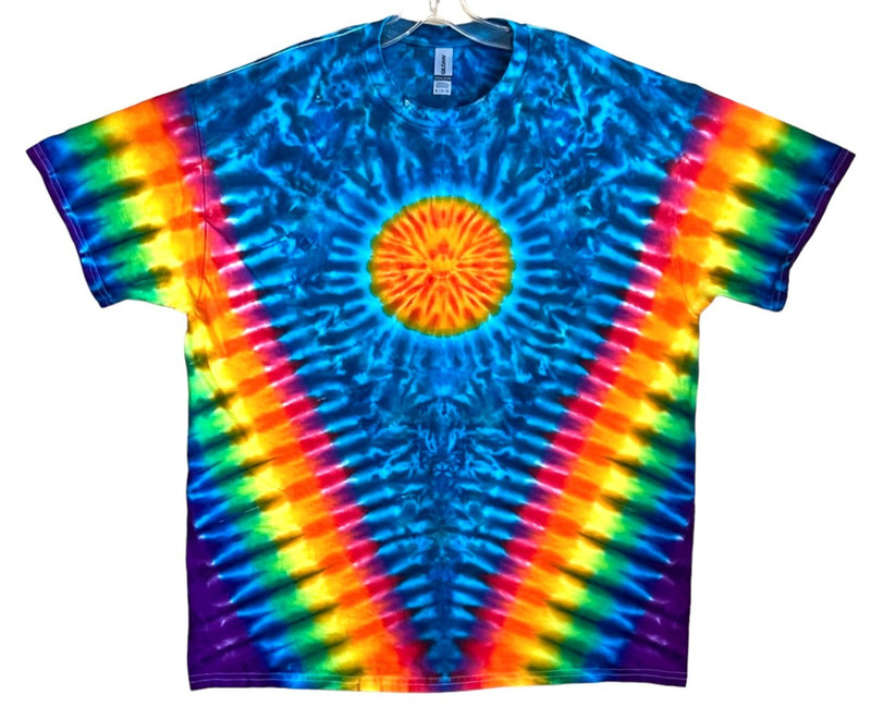 Tie Dye Shirt | Sun Rainbow V Blotter | Handmade | Unisex | Tall | Women’s