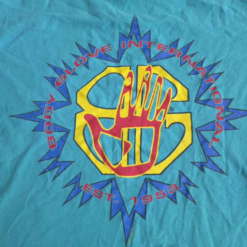 Body Glove Vintage 90s T-Shirt Men’s L Single Stitch Beach Grunge 1993 Teal