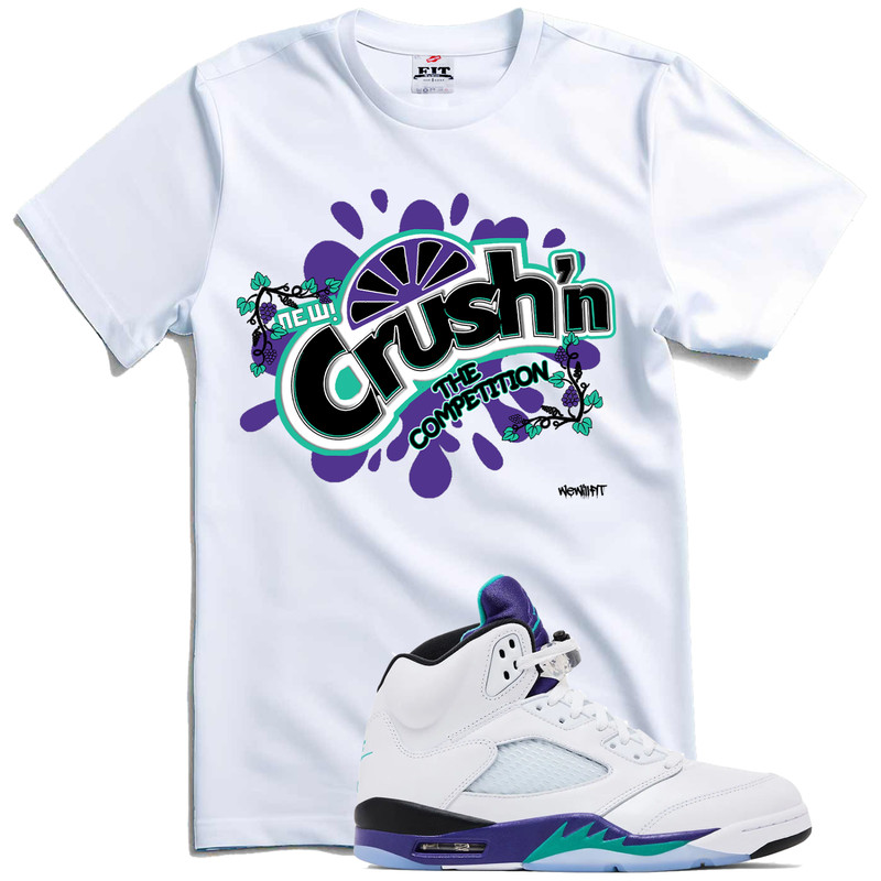 We Will Fit shirt to match Jordan 5 Grapes White Purple Emerald green gallery
