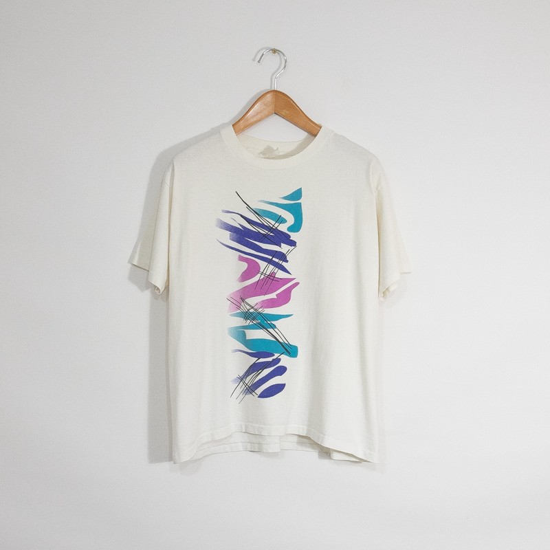 Vintage 90s Drawing Painting Abstract Art T Shirt XL – Single Stitch Distressed