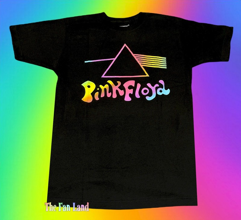 New Pink Floyd Rainbow Black Throwback Vintage Men’s T-Shirt