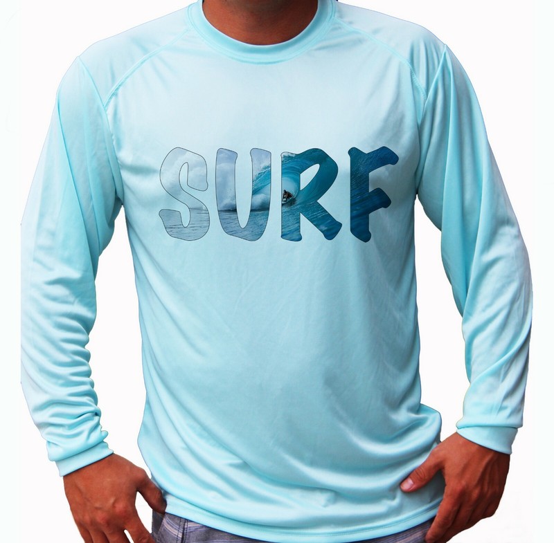 Ocean Waves Surf Surfing Sport Long Sleeve UPF 30 T-Shirt Sun UV Protection