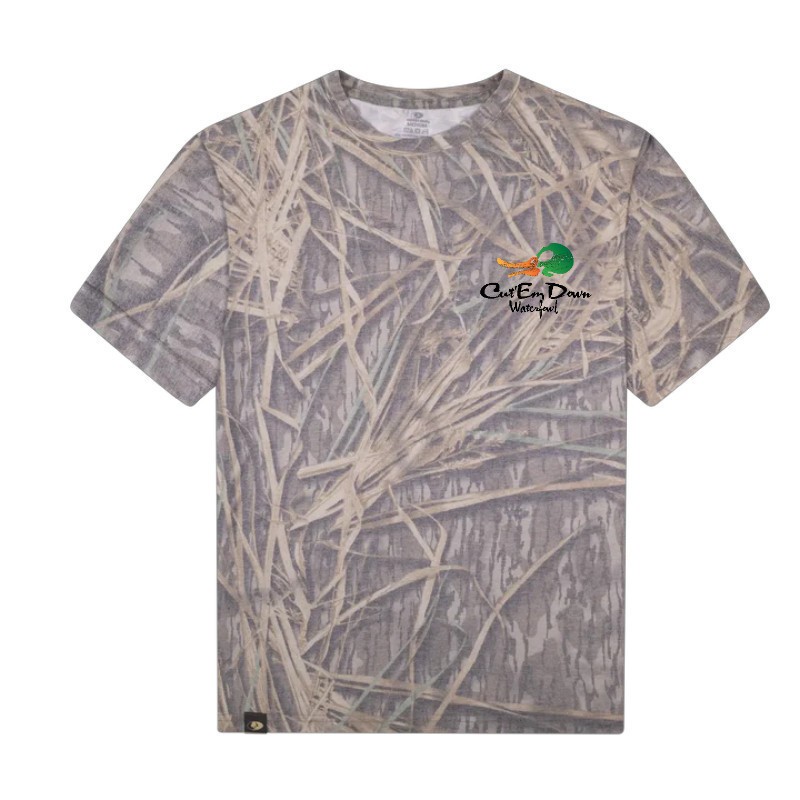 Cut'Em Down Waterfowl Mossy Oak Washed Out Camo Tee - Faded Old School Camo gallery