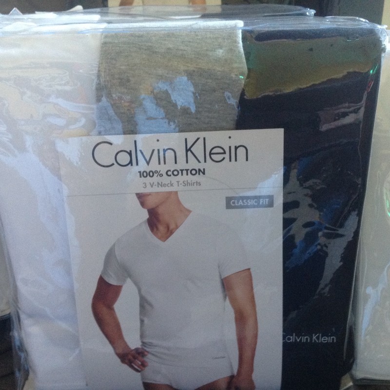 Calvin Klein Classic Crew or V Neck Tees S M L XL Blues Greens Gray Black White gallery