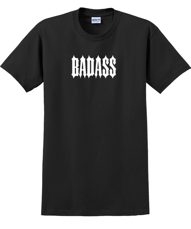 Badass T-Shirt Short Sleeve Graphic Tee Unisex apparel Text logo design gallery