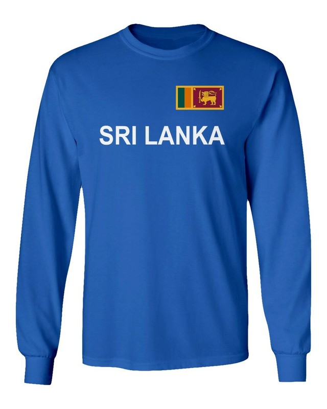 Cricket Sri Lanka Jersey Style Fans Supporter Men’s Long Sleeve T-Shirt