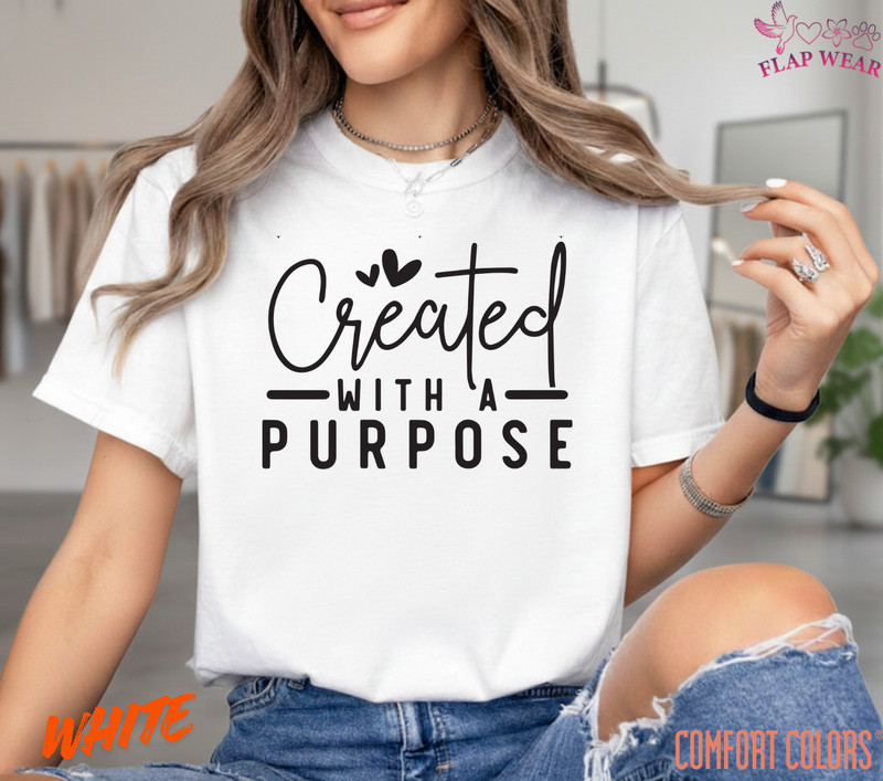 Unisex Created With A Purp T-Shirt, Men T shirt,Women T shirt Gift Christian Top gallery