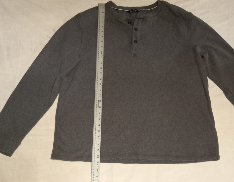 FREE SHIPPING Members Mark Men 2X Thermal Henley Long Sleeve Shirt ** 2JC17 gallery