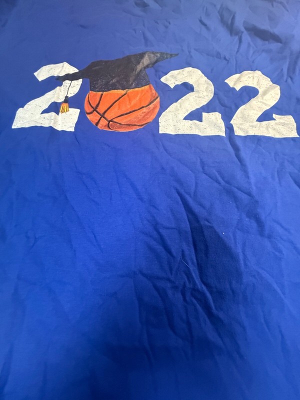 Port & Company Men's Blue Cotton T-Shirt - Large - 2022 Graduation/Basketball gallery